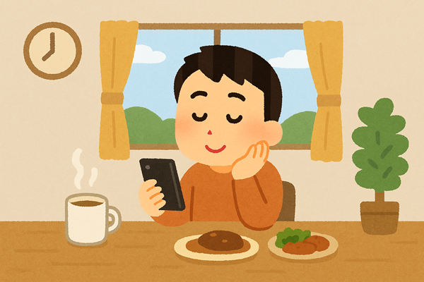 自分の時間を取れて充実した生活を送っている男性